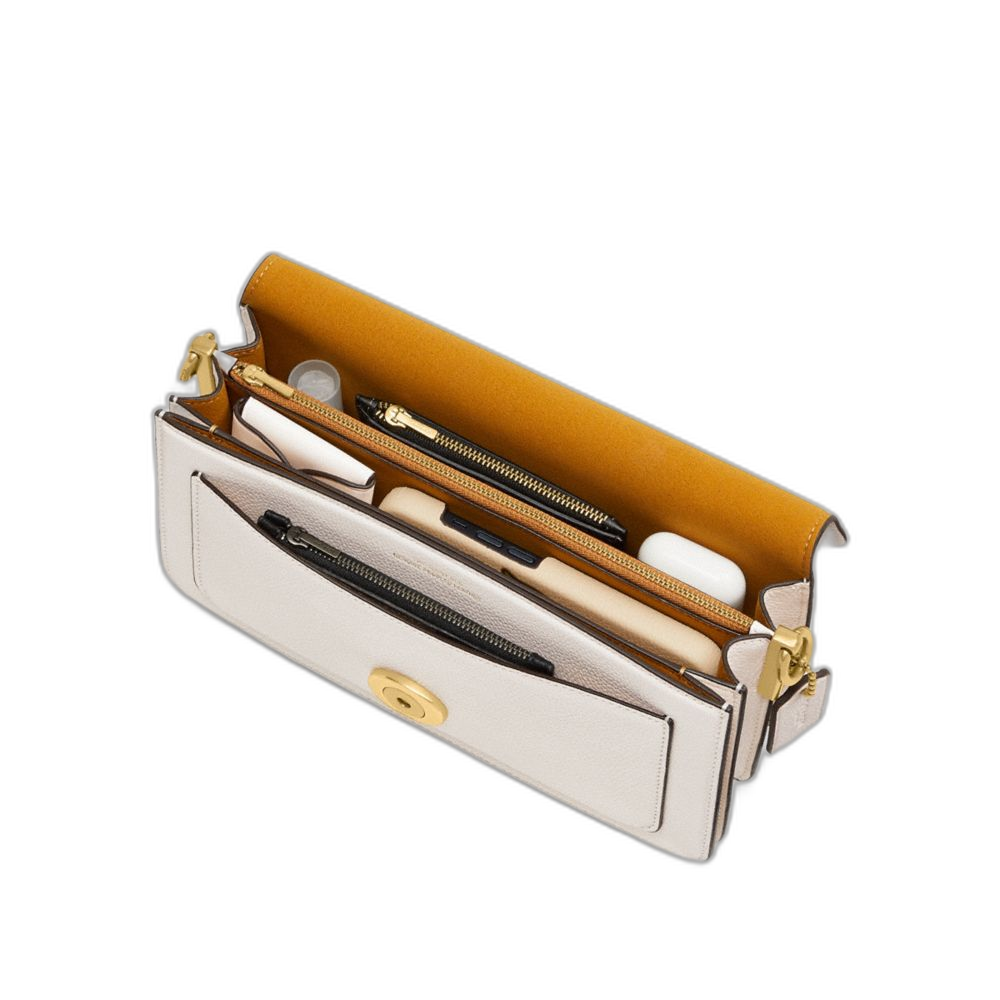 Tabby Shoulder Bag  26 - Brass/Chalk