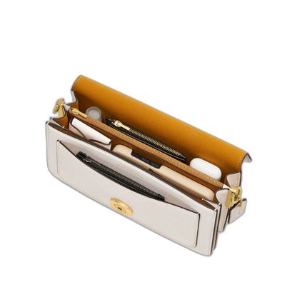 Tabby Shoulder Bag  26 - Brass/Chalk